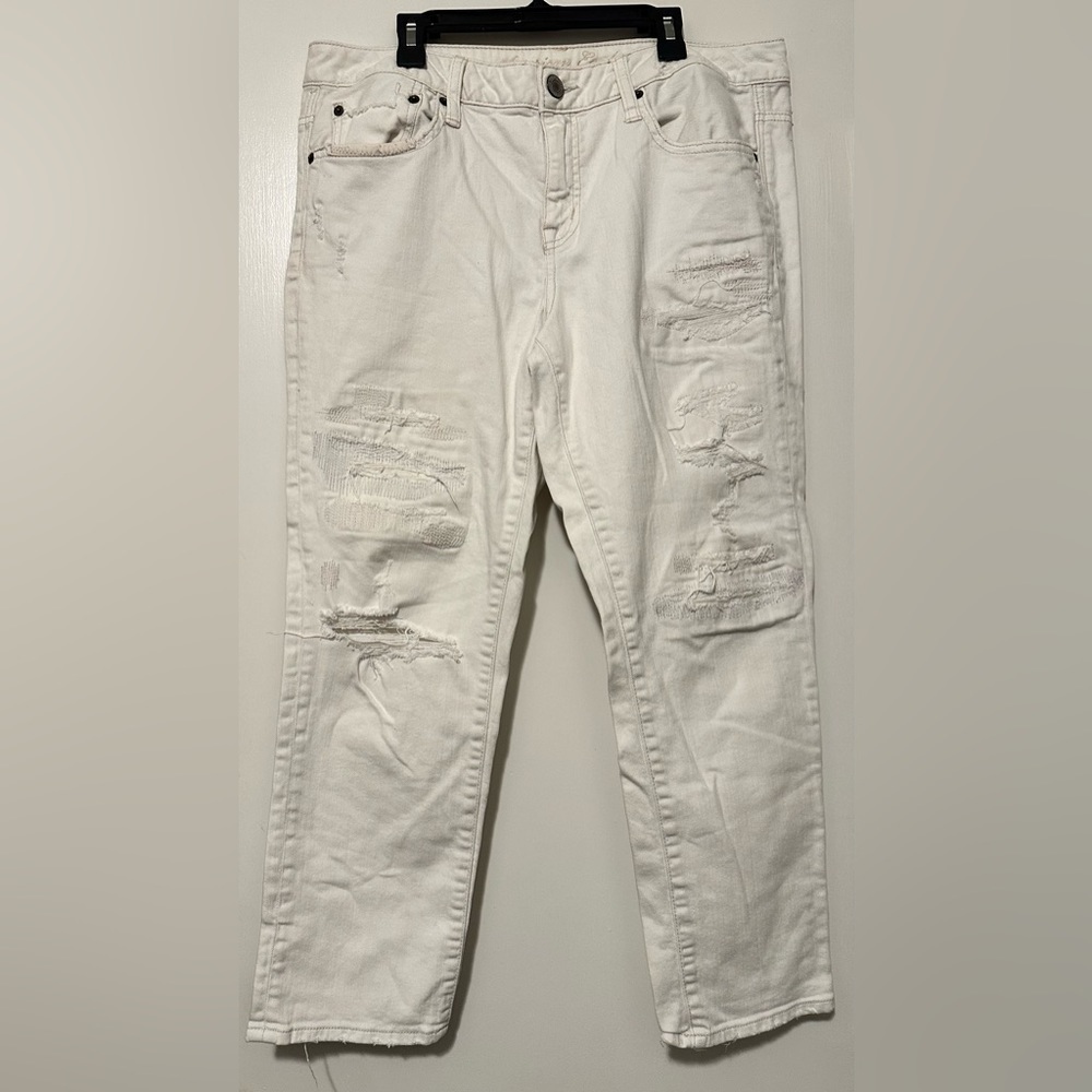 American Eagle premium slouch jeans white size 10 - Picture 4 of 9